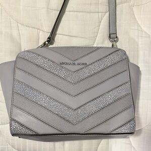 Michael Kors Silver and Gray Crossbody Bag